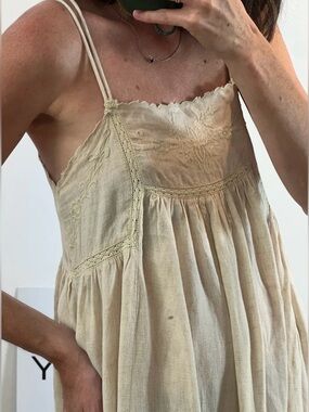 Zara Light Tan Spaghetti-Strap Maxi Dress - Casual Summer Style